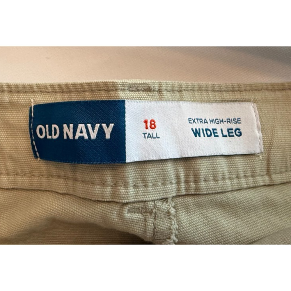 Old Navy NWT Women's Plus Extra High-Rise Wide-Leg Pants 18 Tall Khaki Beige - Picture 3 of 10